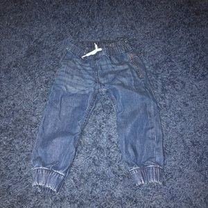 Dark blue toddler denim joggers